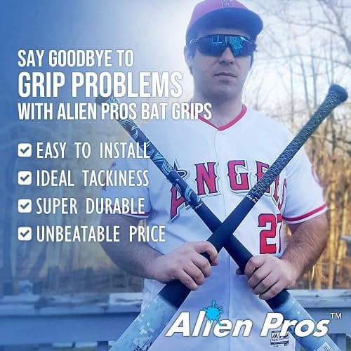 ALIEN PROS Bat Grip Tape for Baseball (2 Grips/4 Grips) – 1.1 mm Precut and Pro Feel Bat Tape – Replacement for Old Baseball bat Grip – Wrap Your Bat for an Epic Home Run (2 Grips/4 Grips) thumbnail 3