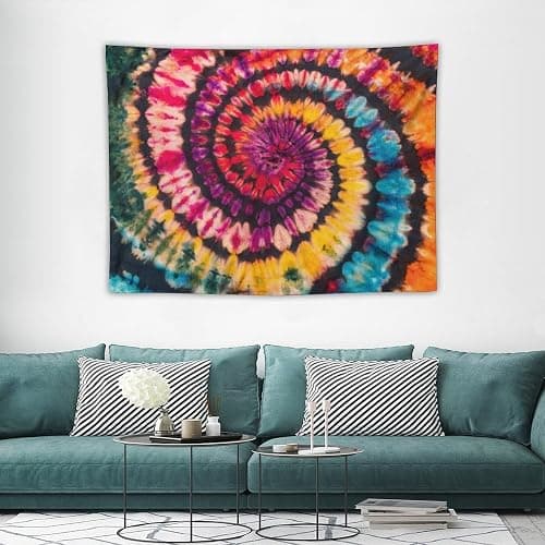 ZhiRain Tie Dye Tapestry Wall Hanging Spiral Bohemian Watercolor Swirl Ethnic Gypsy Trippy Indian Artsy Tapestries Home Decor for Living Room Bedroom Apartment Farmhouse Dorm 30"x40" thumbnail 3