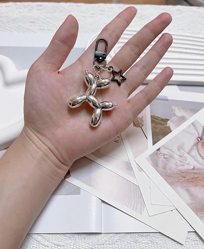 LAEKOU Star Balloon Dog Keychain for Women, Cute Y2K Key Chain Accessories, Aesthetic Charms for Bag Backpack thumbnail 6