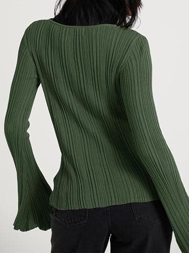 Cicy Bell Womens Bell Long Sleeve Knit Tops Lightweight Pullover Sweaters 2025 Trendy Going Out Fall Winter Fashion Outfits thumbnail 5