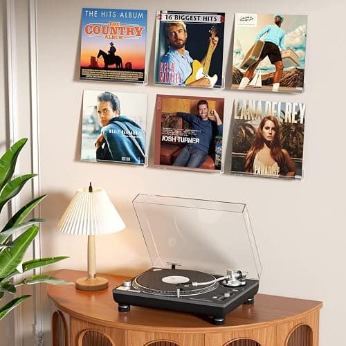FEMELI Vinyl Record Shelf Wall Mount - 6 Pack 12-inch Clear Acrylic Album Record Holder Display Rack - Art for The Collector thumbnail 6
