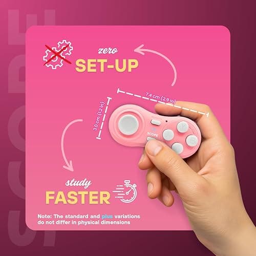 Scope Remote- Remote for Anki. Customizable with Anki Add-on, Compatible with Windows, Mac, iOS, iPad, and Android. Quizlet Compatible, Anki Controller. Pearl Pink, Plus (16-18 Hours Battery) thumbnail 5