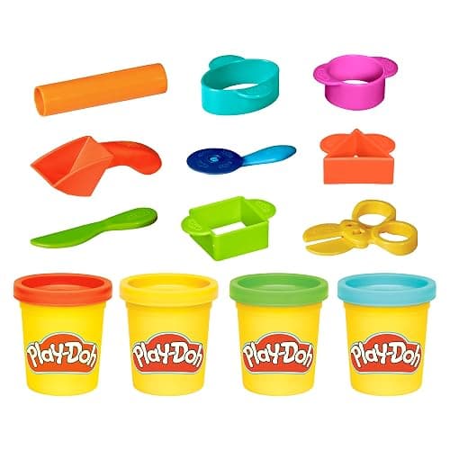 Play-Doh Starter Set 9-Piece Kit with Storage Tote & 4 Modeling Compound Cans, Arts and Crafts for Kids, Back to School Classroom Supplies, Preschool Toys, Ages 3+ thumbnail 2