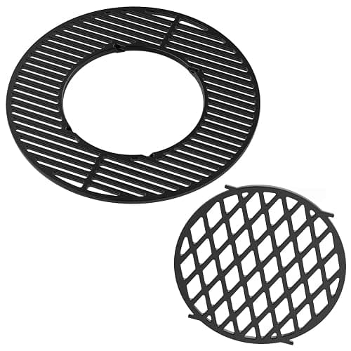 onlyfire 2-in-1 Cast Iron Grill Grate Replacement Weber Gourmet BBQ System | For Weber 22inch Kettle Charcoal Grills thumbnail 4