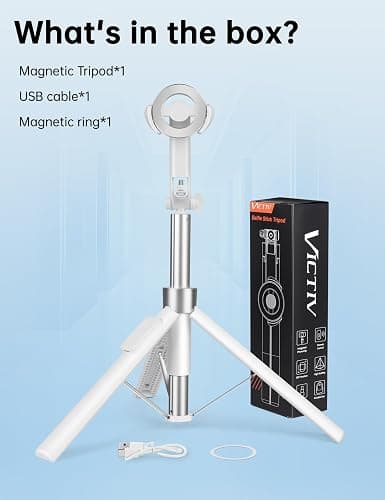 70" Magnetic Tripod for iPhone Magsafe, Extendable Selfie Stick Tripod with Rechargeable Remote & Magnetic Holder, 360° Rotatable Cell Phone Tripods Stand for Video Recording & Content Creation thumbnail 9