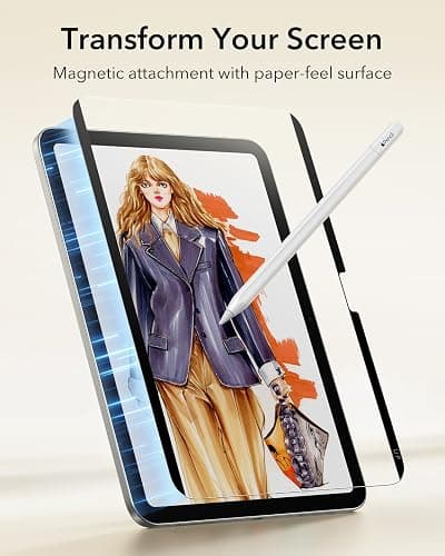 ESR Paper-Feel Magnetic Screen Protector for iPad Air 11 Inch M3/M2 (7th/6th Gen, 2025/2024), Write and Draw Like on Paper, Detachable and Reusable, Compatible with Tempered Film, Matte, Anti-Glare thumbnail 3