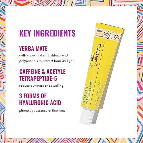 Good Molecules Yerba Mate Wake Up Eye Gel - Hydrating Under Eye Gel Cream with Hyaluronic Acid and Caffeine - Target Dark Circles and Puffiness - Skin Care for Face thumbnail 3