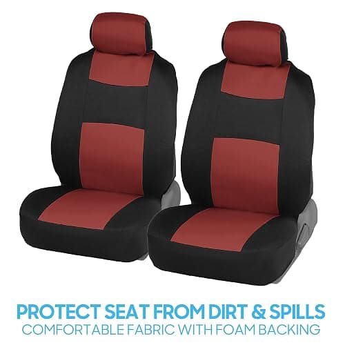 BDK PolyPro Car Seat Covers Full Set in Terracotta on Black, Front and Rear Split Bench Seat Covers for Cars, Easy to Install Car Seats Cover Set and Accessories for Auto Trucks Van SUV - Terracotta thumbnail 3