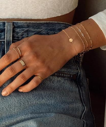 Ascona Dainty Gold Softball/Football/Basketball/Volleyball/Soccer Bracelets for Women Trendy,14K Gold Plated Charm Bracelet With Heart Cute Sport Accessories Jewelry for Friend Team Adjustable Birthday Christmas Gift thumbnail 4