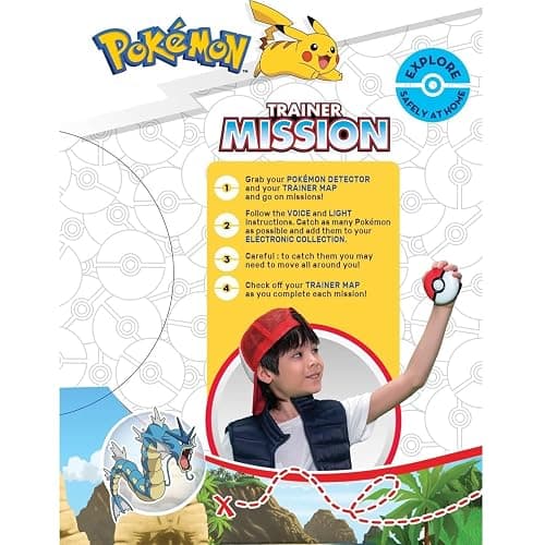 Pokemon Trainer Mission - Electronic Detector Will Guide You On 40 Missions, Voice & Light Instructions, Collect 65 Pokemon, Trainer Map, Kids 5+ Brown Box Packaging thumbnail 4