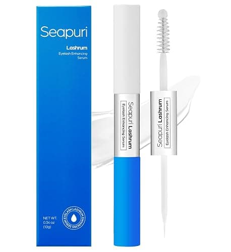 Seapuri Lashrum Eyelash Enhancing Serum | Lash Growth Serum with Caffeine, Peptide & Biotin | for Longer, Fuller Lashes | Dual Brush for Precise & Full Application | Non-Irritating, Daily Use - Image 1
