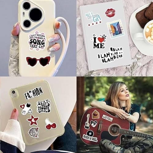 100Pcs Vinyl Aesthetic Downtown Girls Stickers Pack - Y2K Waterproof Decals for Water Bottle, Laptop, Skateboard - Trendy Stickers for Teens & Adults(Downtown Girl Aufkleber) thumbnail 9