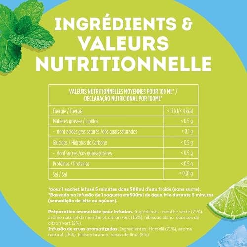 Lipton, Infuse à Froid, Infusion à Froid, Goût Citron & Menthe, Idéale pour le Thé Glacé, Ingrédients d'Origine 100% Naturelle, 15 Sachets Pyramid thumbnail 2