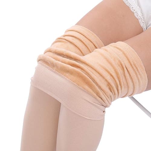 CHRLEISURE Women's Fleece Lined Tights - Fake Sheer Warm Pantyhose Thick Winter Leggings thumbnail 2