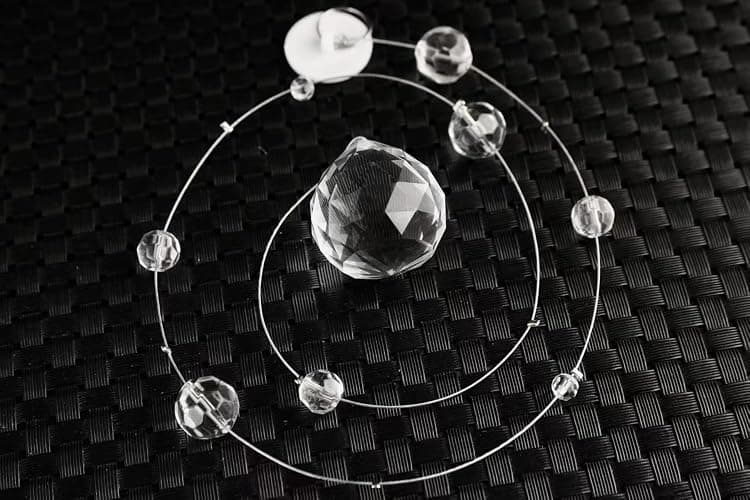 Hanbinsen 20 Strings Crystal Beaded Curtain, Arched Door String Curtain, Hanging Doorway Room Divider Suitable for Home, Coffee House, Bedroom, Restaurant. (Clear) thumbnail 4