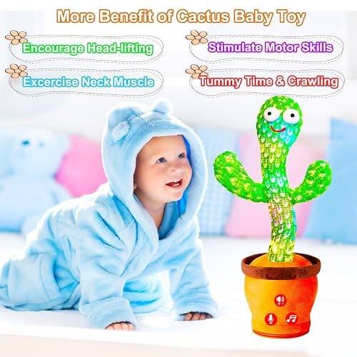 Vitosup Volume Adjustable Dancing Talking Cactus Toy, Interactive Baby Toys Mimicking Singing Repeating, Kids Baby Toys Gifts for Boys Girls, Xmas Gifts for Grandkids, Stocking Stuffers for Kids thumbnail 7