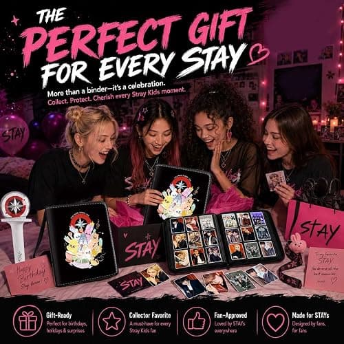 Stray Photocards Binder 1008 Pockets, Stray Fans Gifts & SKZOO Merch Collectors, 9-Pocket Portable Waterproof Display Kpop Photo Cards Collector Ablum Holder Book with 56 Removable Sleeves -SKZOO thumbnail 8