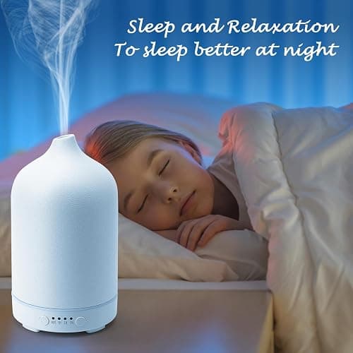 Diffuserlove Ceramic Diffuser 250ML Essential Oil Diffusers Aromatherapy Essential Oil Diffuser for Room Air Diffuser for Home Bedroom Stone Diffuser (White Big Size 250ml) thumbnail 7