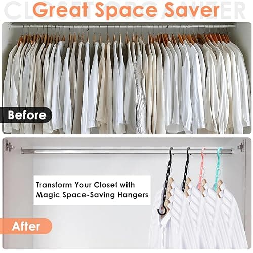 Closet Organizers and Storage, Sturdy Space Saving Hanger for Heavy Clothes, Upgraded Cascading Hangers, Magic Closet Organization Clothes Hangers, College Dorm Room Essentials for Girls, 8 Pack thumbnail 3