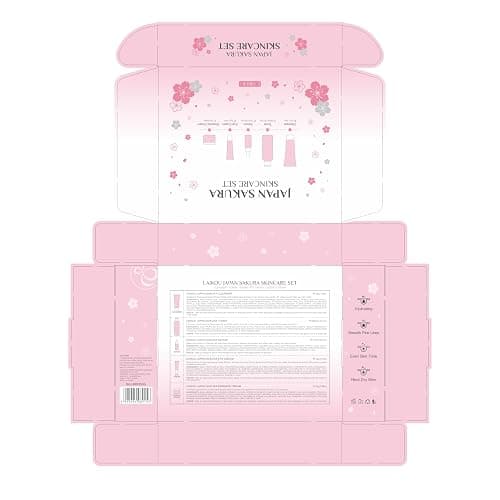 LAIKOU Skin Care Set JAPAN SAKURA Women Beauty Gift Sets Skin Care Kit with Cleanser, Toner, Serum, Eye Cream, Face Cream Travel Kit for Women Teen Girls Mom Daughter Birthday TSA-friendly Sizes 5pcs thumbnail 7