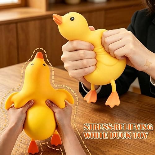 Duck Squishy Jumbo, Squeezable Gaint Squishy Sensory Stress Ball, Novelty Anxiety Relief Fidget Toy for Adults & Desk Use (B-duck) thumbnail 4