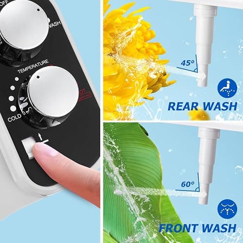 DooLv Hot and Cold Bidet Attachment for Toilet, Ultra-Slim Bidet Attachment Warm Water, Non-Electric Adjustable Pressure Self Cleaning Sprayer Nozzle Control for Posterior, Feminine Wash thumbnail 3
