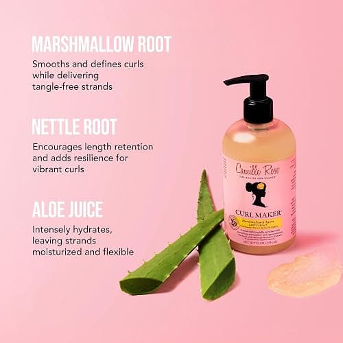 Camille Rose Curl Maker, Smoothing and Nourishing Curly Hair Gel with Aloe, for All Hair Types and Textures, 12 fl oz thumbnail 3