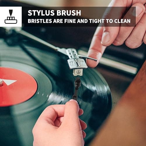 Vinyl Record Cleaner Kit - 6-in-1 Vinyl Records Cleaning Kit Includes Soft Velvet Record Brush, Cleaning Liquid, Stylus Brush, Cleaning Brush, Cleaning Cloth and Storage Bag thumbnail 2