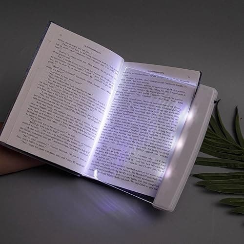 Juesi Flat Book Light Page Book Light for Reading in Bed at Night Clear LED Book Full Page Light Illuminator Panel Plate Lamp Board Wireless (White) thumbnail 5