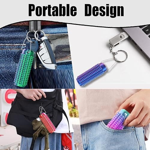 Little Pain Ouchies Fidget (4PCS), Pain Stim Fidget Toy for Adults & Teens, 3D Printed Spiky Grippie Stim Keychain, Sensory Toy for Stress Relief & Focus, Office Workers Novelty Gifts for Men (Laser) thumbnail 4