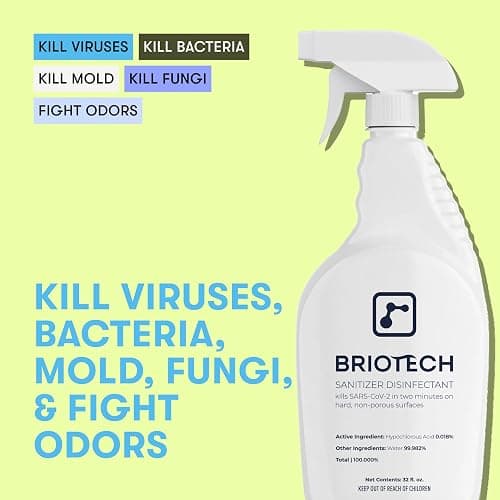 BRIOTECH Sanitizer Disinfectant Hypochlorous, Nursery, 1 Gallon Refill | Kill 99.99% of viruses, bacteria, control mold, eliminate odor, gentle for nursery, play rooms, food contact surfaces thumbnail 2