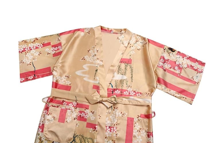 Women's Floral/Patterned Silky Kimono Robes Long Satin Bathrobes Sleepwear Loungewear thumbnail 5