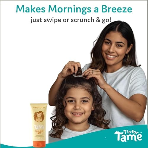 T is for Tame Kids Hair Taming Gel for Soft, Natural Style & Hold | Anti-frizz hair gel (3.38 fl oz), non-sticky, vitamin E, alcohol-free, non-sticky, for all hair types, made in the USA thumbnail 6