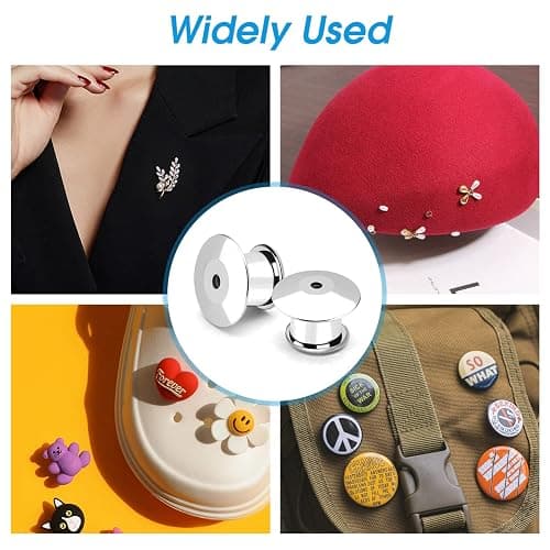 40PCS Locking Pin Back Locking Pin Keeper Clasp, Metal Pin Backing for Brooch Enamel Lapel Pin Lock thumbnail 5