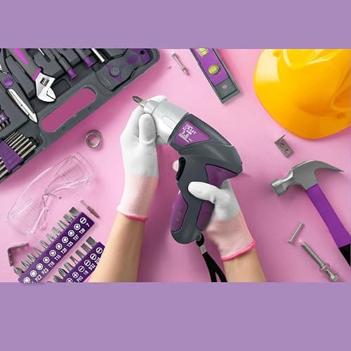 Werktough 44PCS 4V Cordless Screwdriver Tool Kit Set Pink Color Tools Lady Tools Kit Home Repair Set Toolbox Hand Tool Kit Storage Case Gift Set LADYCRAFT thumbnail 2
