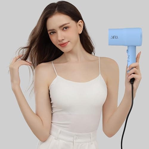 AINA Diffuser Hair Dryer Full-Featured Blow Dryer 110V/1600W(Baby Blue) | 3 Heat/2 Speed;Cold shut button;Lightweight;Compact Size;High Temp;Low Airflow;Same Results;Less Expense thumbnail 6