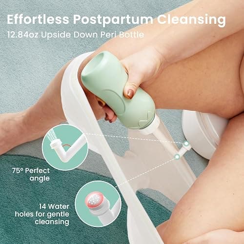 GROWNSY 15pc Postpartum Essentials Recovery Kit for Women, Green | Includes 5 Postpartum Pads, 5 Disposable Underwear, 2 Ice Packs, Peri Bottle, Perineal Spray & 28 Cooling Pad Liners thumbnail 4