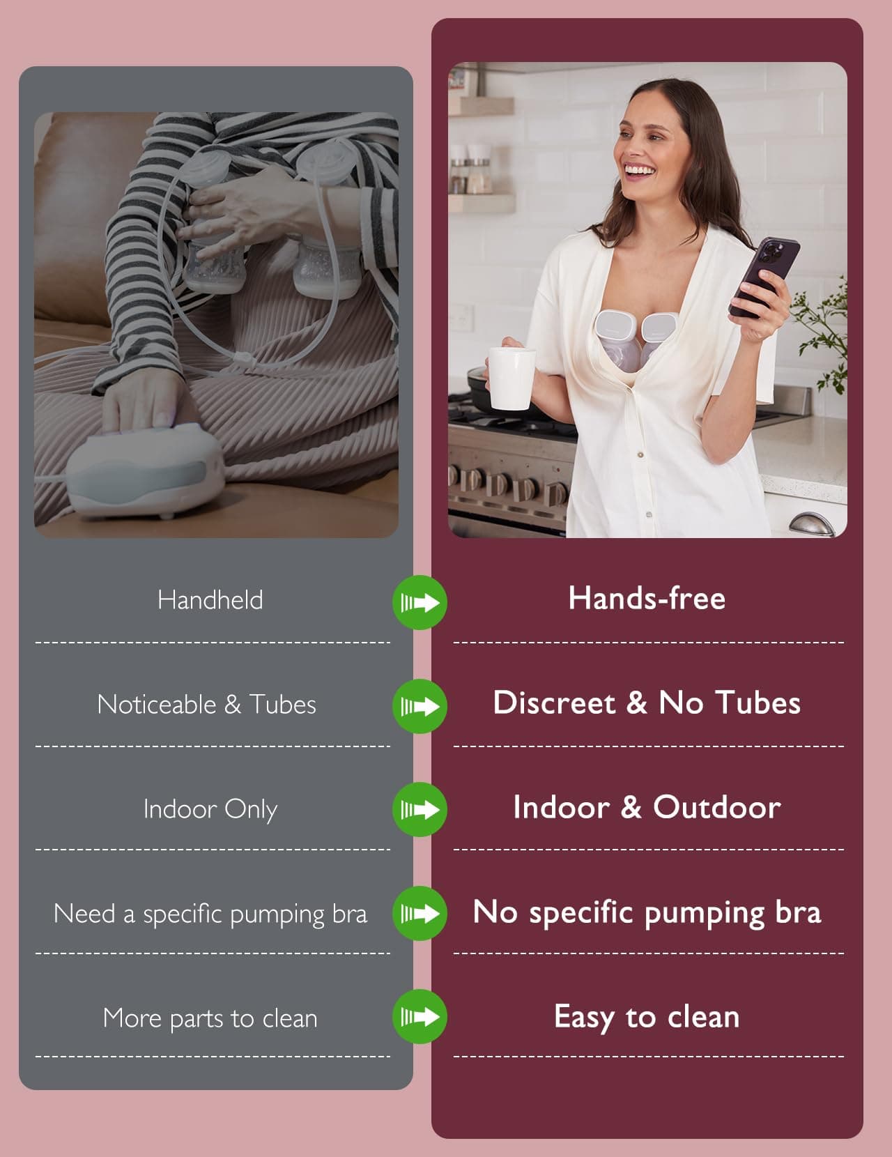 Momcozy Breast Pump Hands Free S9 Pro of Longer Battery Life & LED Display, Wearable Breast Pump Double Portable Electric Breast Milk Pump with 2 Modes & 9 Levels - 24mm, 1 Pack Gray thumbnail 3