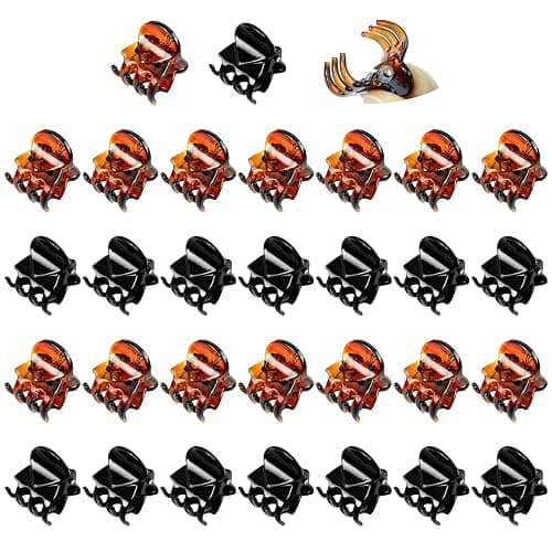 Qufiiry 30PCS Mini Hair Clips, Small Hair Clips, Mini Claw Hair Clips, Small Hair Clips for women with Storage bags, Non-slip Hair Catch for Women Girl's Hair Black and Brown - Image 1