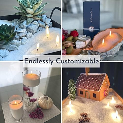Foton Pearled Candle 18 Oz - Misty Monte Sandalwood Jasmine Scented Non Toxic Luxury Long Lasting Powder Candles up to 120 Hours - Refillable Candle Sand with 30 Wicks for Candle Making thumbnail 6