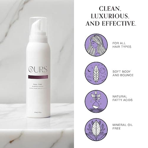 hOURS haircare Full-Time Plumping Mousse for Women | Professional Volumizing No Crunch Foam Long-lasting Volume Body & Bounce | Sulfate, Paraben, & Cruelty Free, Award-Winning Styling Product | 6 oz thumbnail 4