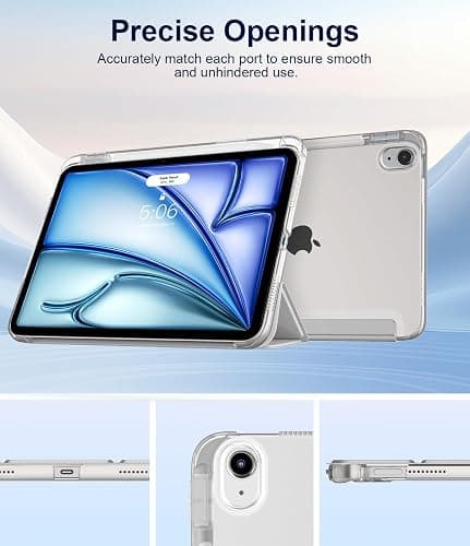 TiMOVO Case for iPad Air 11 Inch M4 2026/M3 2025/M2 2024, iPad Air 5th Generation 2022/4th Gen 2020 10.9 Inch with Pencil Holder, Stand Cover with Translucent Back, Auto Wake/Sleep, Apricot Gray thumbnail 8