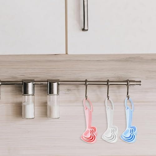 BRIGHTFUFU Heart Shaped Measuring Spoons Set of 12 Pcs Plastic Dessert Coffee Tea Kitchen Tableware for Home and Restaurant Baking thumbnail 2