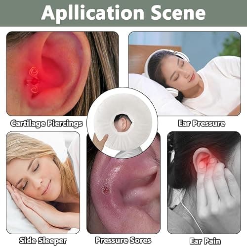 Piercing Pillow for Side Sleepers, Soft and Comfortable Donut Pillow, CNH Pillow Ear Pillows with Holes for Ear Pain, Piercing, Pain Relief Sleeping, Pressure Sore, Ear Pressure Relief (White) thumbnail 7