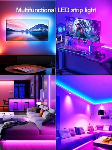 GIPOYENT TV LED Backlight,Sync to Music LED Strip Lights for 56-80 inch TV, LED TV Lights with Bluetooth Function,Led Lights for Bedroom RGB Colors Changing for Home Theater Non-Waterproof (16.4ft) thumbnail 6