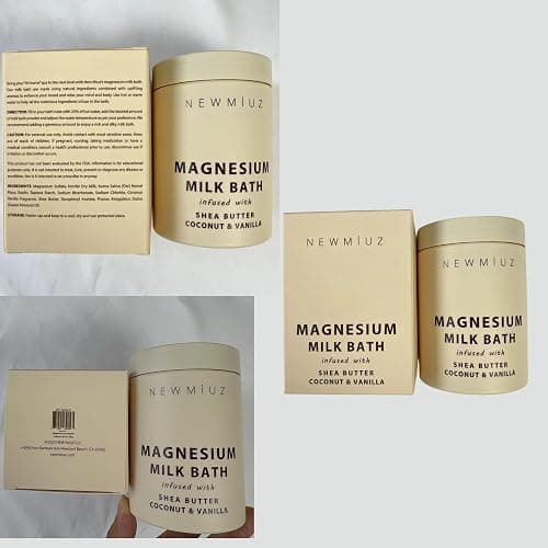 Creamy Magnesium Milk Bath Soak Powder Moisturize Soften Skin Coconut Vanilla Shea Butter Luxury Spa Bath Salt Relaxation Selfcare Gifts for Women thumbnail 9