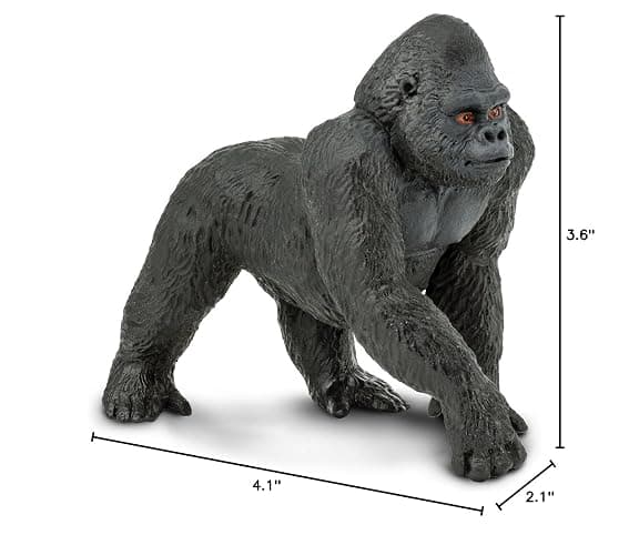 Safari Ltd. Lowland Gorilla Figurine - Lifelike 4.25" Primate Figure - Educational Toy for Boys, Girls, and Kids Ages 3+ thumbnail 3