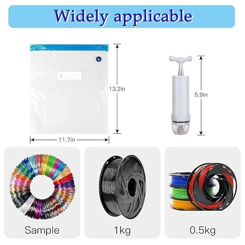 YOOPAI Filament Storage Bag Vacuum Kit-20Pack Cleaning Drying Sealed Bags for 3D Printer Filament with Desiccants/Humidity Indicator Cards/Hand Pump (Plastic 13.2 x 12.7inch) thumbnail 7