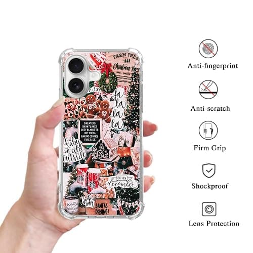 Oubliert Aesthetic Christmas Collage Case for iPhone 16, Trendy Unique Design Soft TPU Bumper Cover thumbnail 2