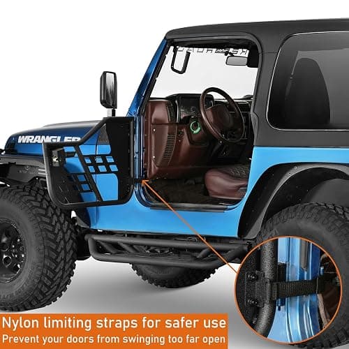 Hooke Road Wrangler TJ Tube Half Doors Offroad Tubular Trail Doors Guards for 1997-2006 Jeep Wrangler TJ Sahara Sport thumbnail 4